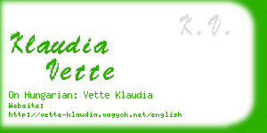 klaudia vette business card
